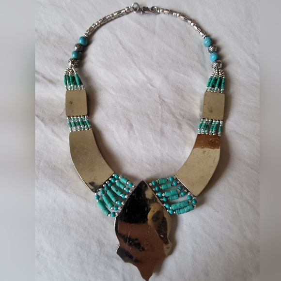 Tibetan Turquoise Necklace Bracelet Ring Set - Picture 4 of 5